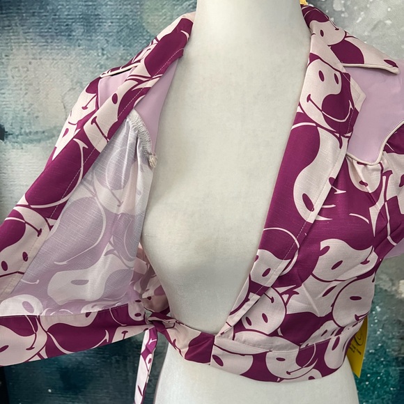 Unique Vintage X Smiley | Purple Wrap Top - Picture 8 of 10